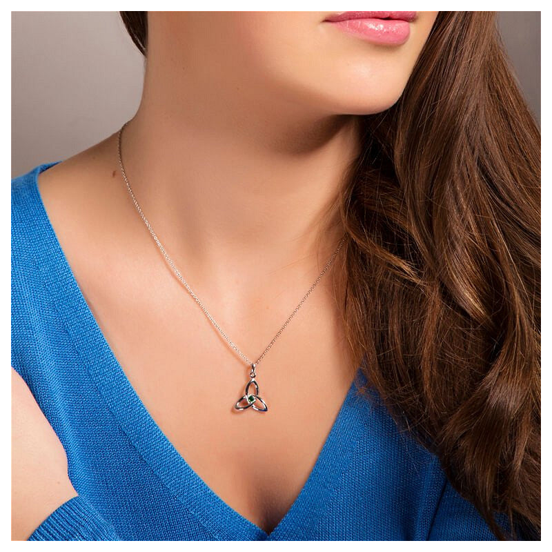 Shanore Stone Set Trinity Sterling Silver Pendant