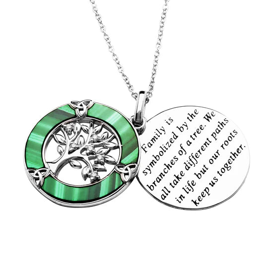 Shanore Malachite Tree of Life Family Pendant