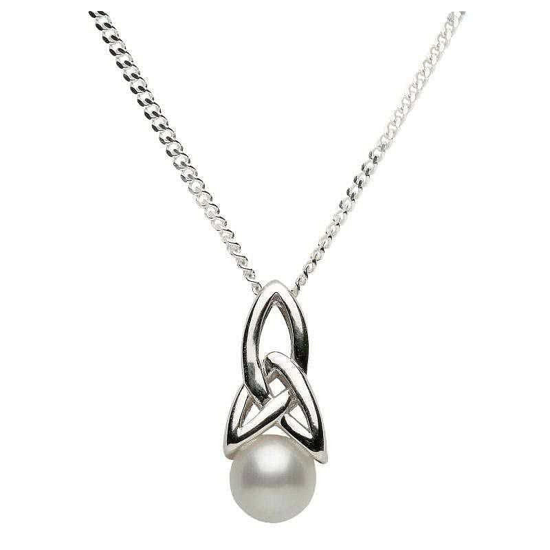 Silver Trinity Pearl Pendant