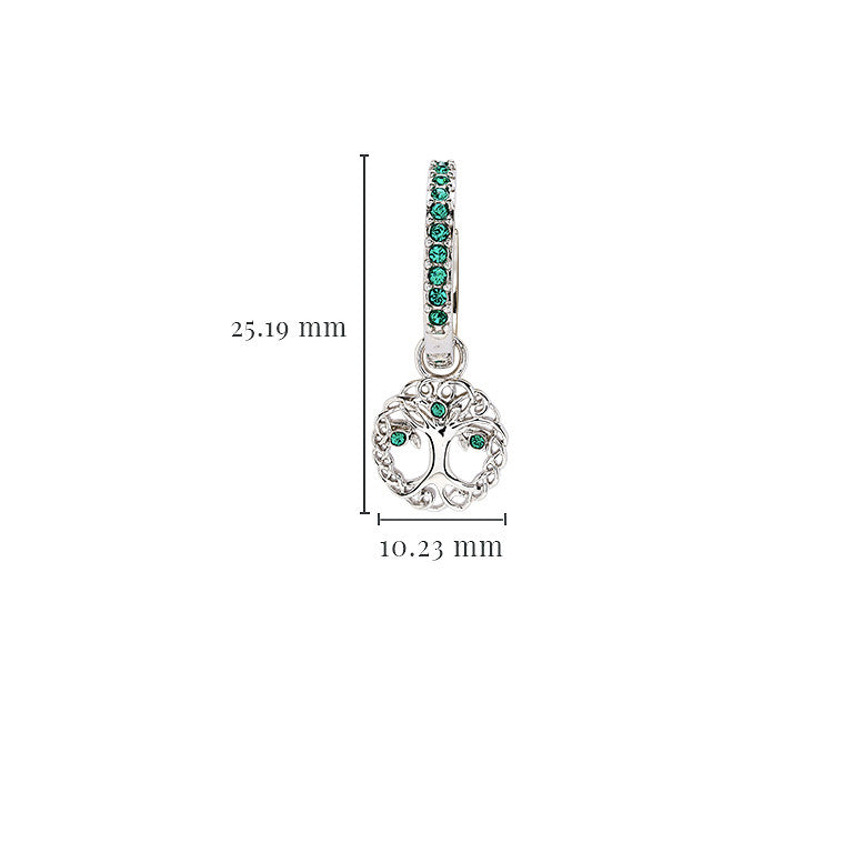 Sterling Silver Pearl/Crystal Tree of Life Earrings