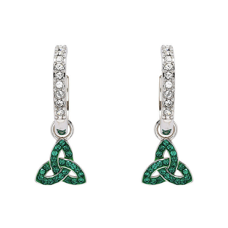 Shanore Sterling Silver Pearl/Crystal Trinity Earrings