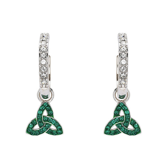 Shanore Sterling Silver Pearl/Crystal Trinity Earrings