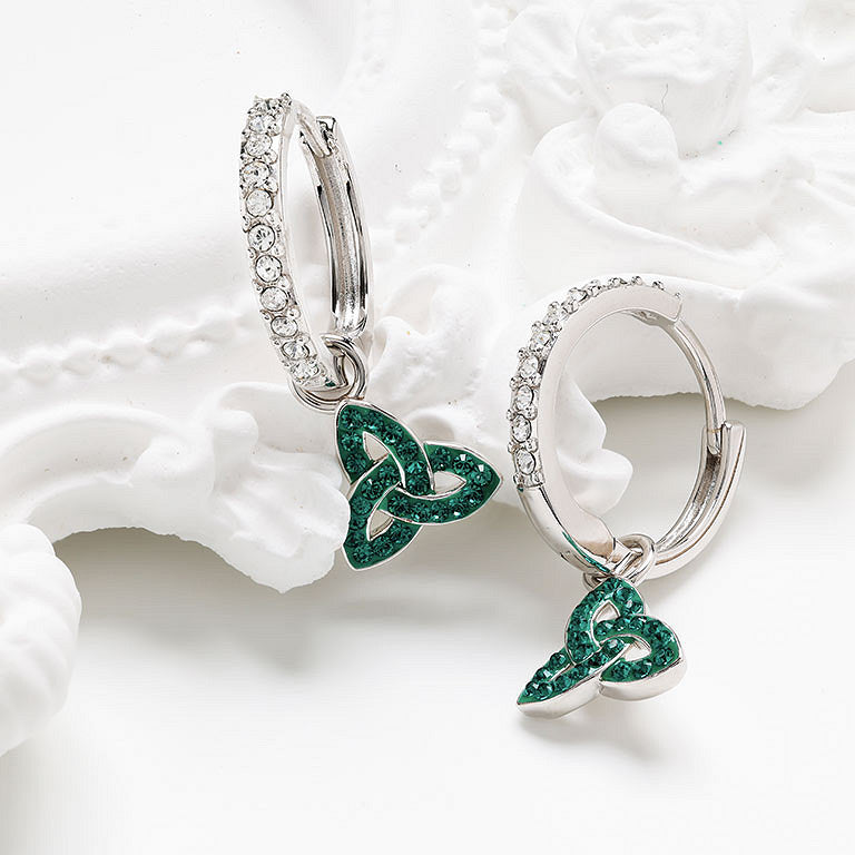 Shanore Sterling Silver Pearl/Crystal Trinity Earrings