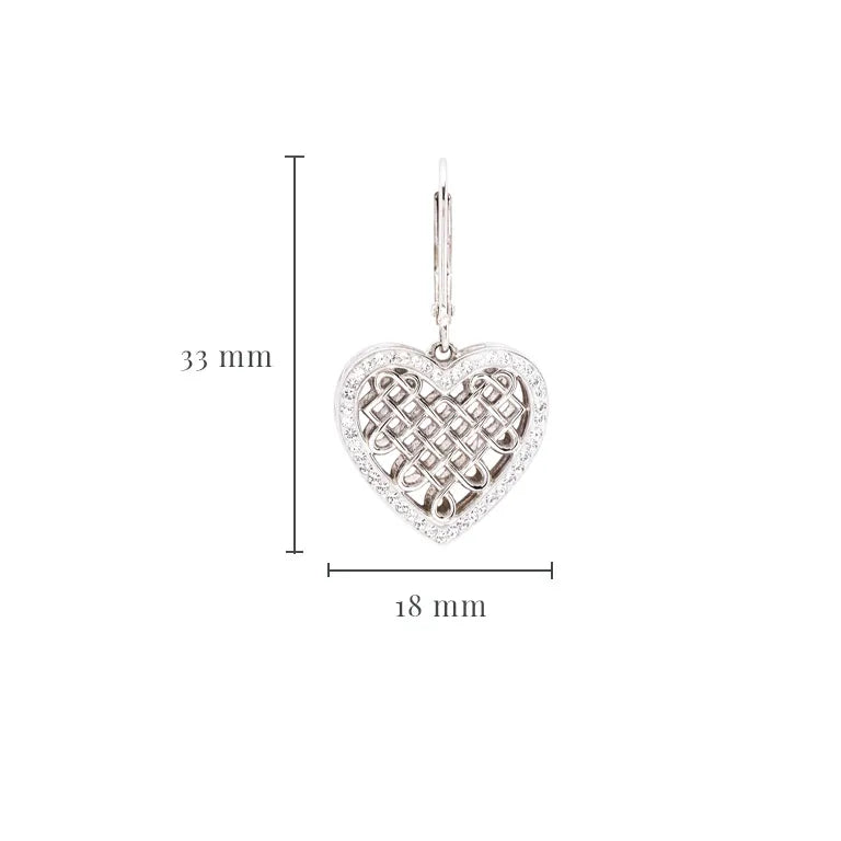 Shanore Sterling Crystal Heart Earrings