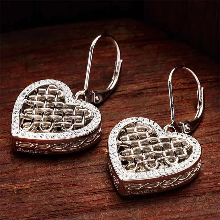 Shanore Sterling Crystal Heart Earrings