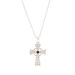 Shanore Sterling Silver Green CZ Irish Cross Pendant