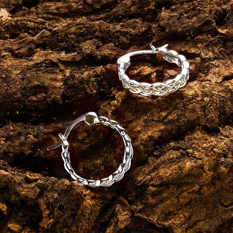 Shanore Sterling Silver Medium Celtic Hoop Earrings
