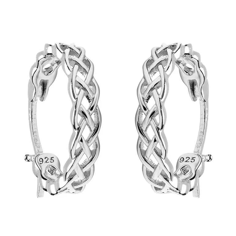 Shanore Sterling Silver Medium Celtic Hoop Earrings