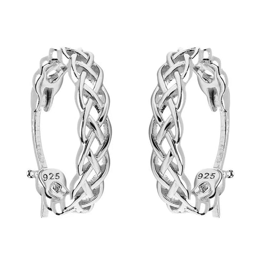 Shanore Sterling Silver Medium Celtic Hoop Earrings