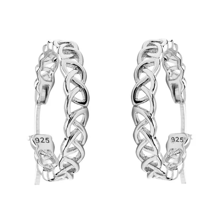 Shanore Sterling Silver Small Celtic Hoop Earrings