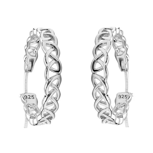 Shanore Sterling Silver Small Celtic Hoop Earrings