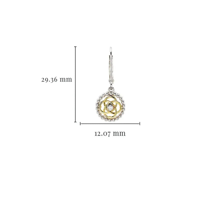 Shanore Sterling Silver CZ Celtic Knot with 1m Gold Plate