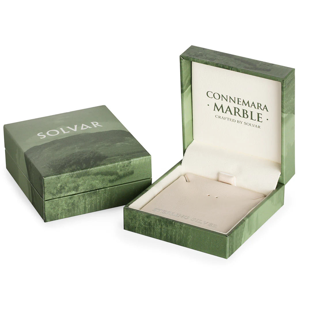Solvar Sterling Silver Connemara Marble Celtic Cross Necklace