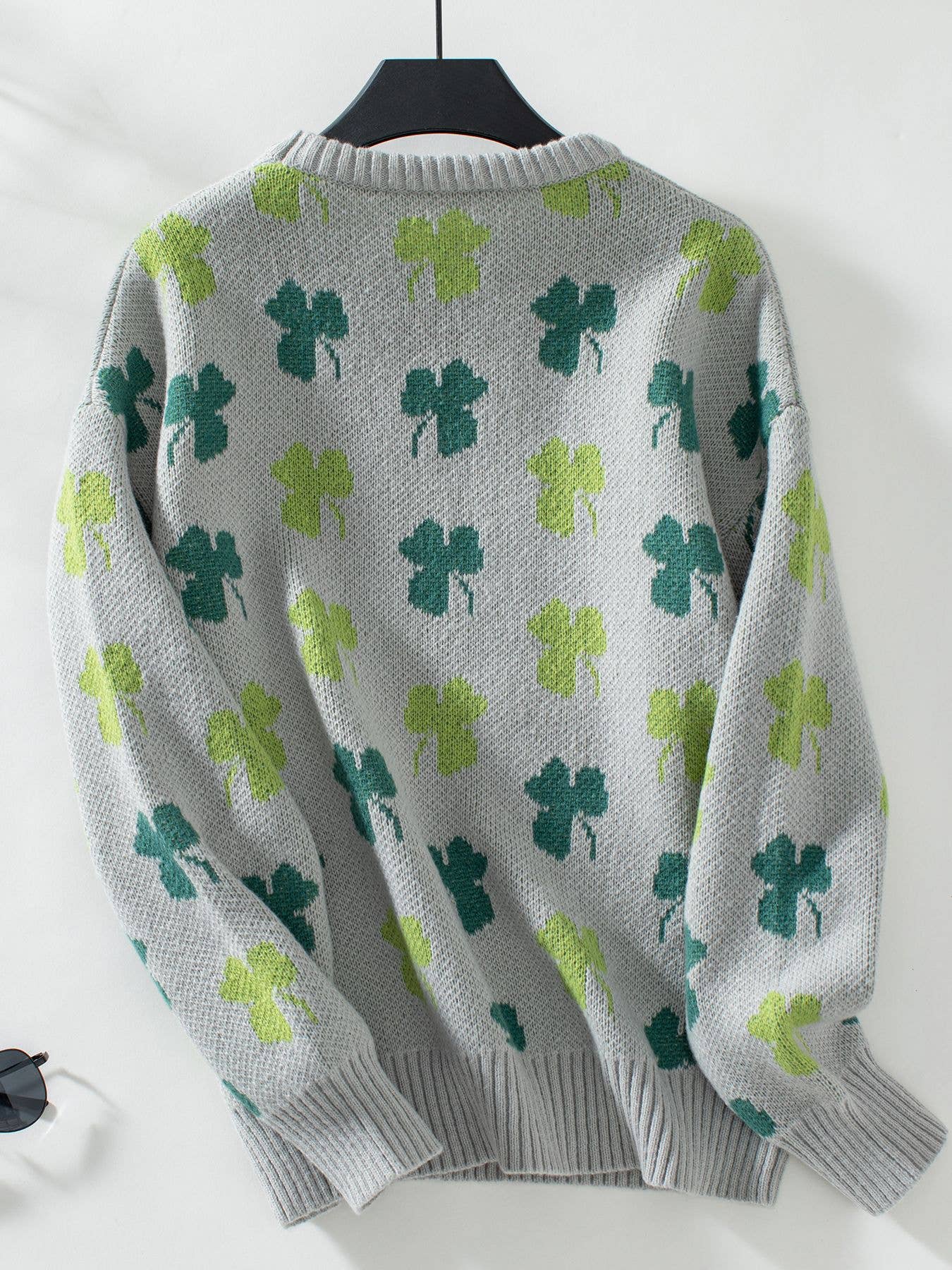 Clover Jacquard Pullover Sweater