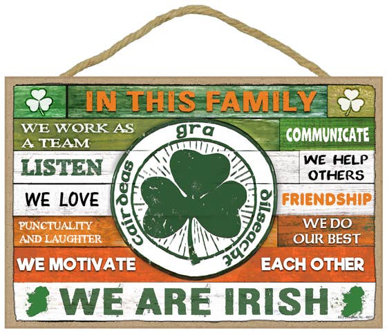 In This Family - we are Irish wood plaque / sign