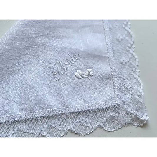 Ivory Bride Hanky w/Shamrock