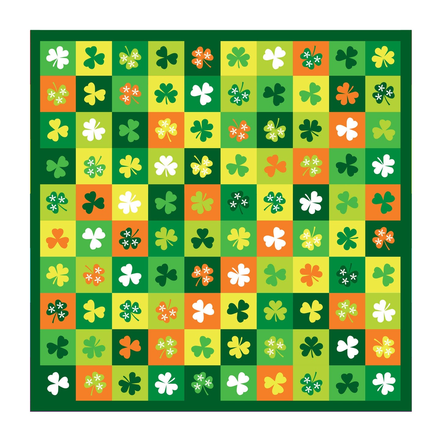 Checker Shamrock 35" x 35" Square Silk Feel Scarf