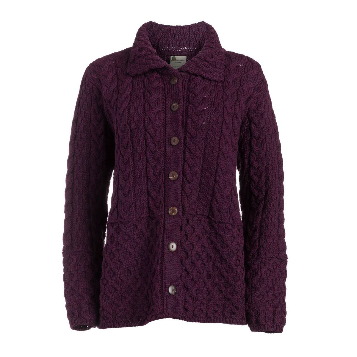 Boyne Valley Knitwear Honeycomb Ladies Wool Cardigan