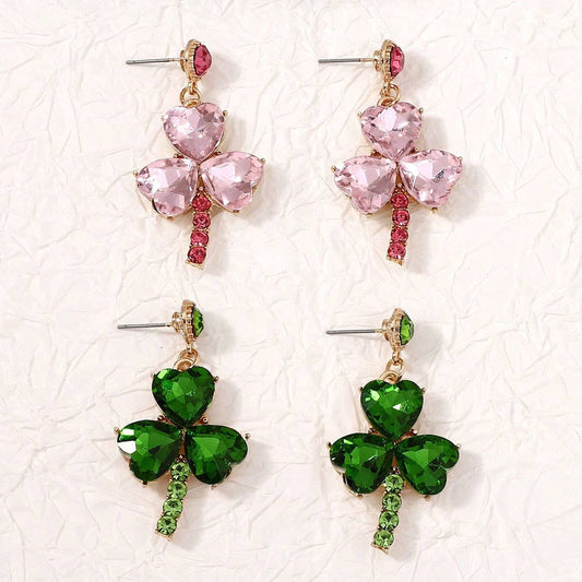 St. Patrick's Day Clover Drop Earrings Gift