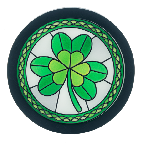 Irish Blessing & Shamrock Faux Stained-Glass Wall Decor asst