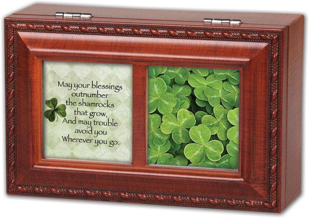 Petite Music Box Woodgrain Irish Blessings