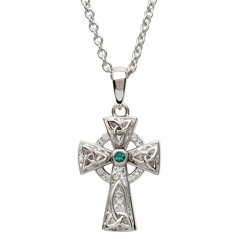 Shanore Celtic Trinity Knot Cross Adorned With Crystals