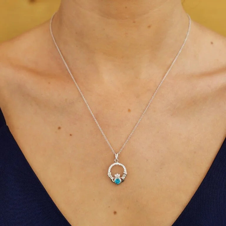 Shanore Birthstone Claddagh Pendant