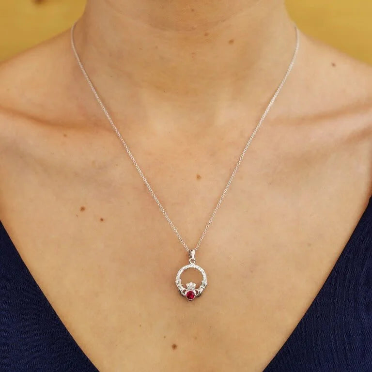 Shanore Birthstone Claddagh Pendant