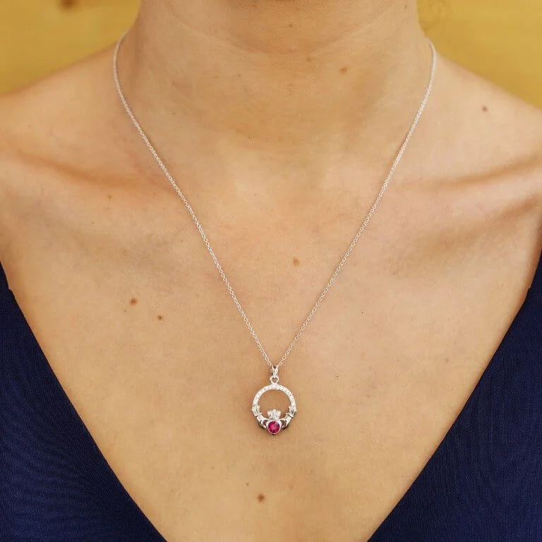 Shanore Birthstone Claddagh Pendant