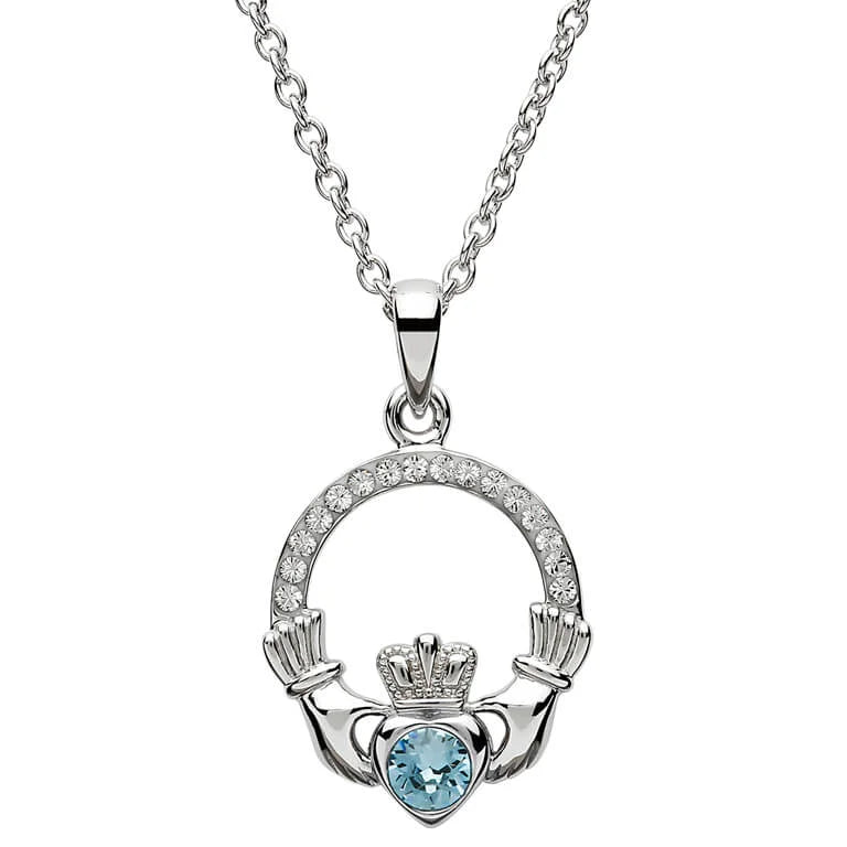 Shanore Birthstone Claddagh Pendant