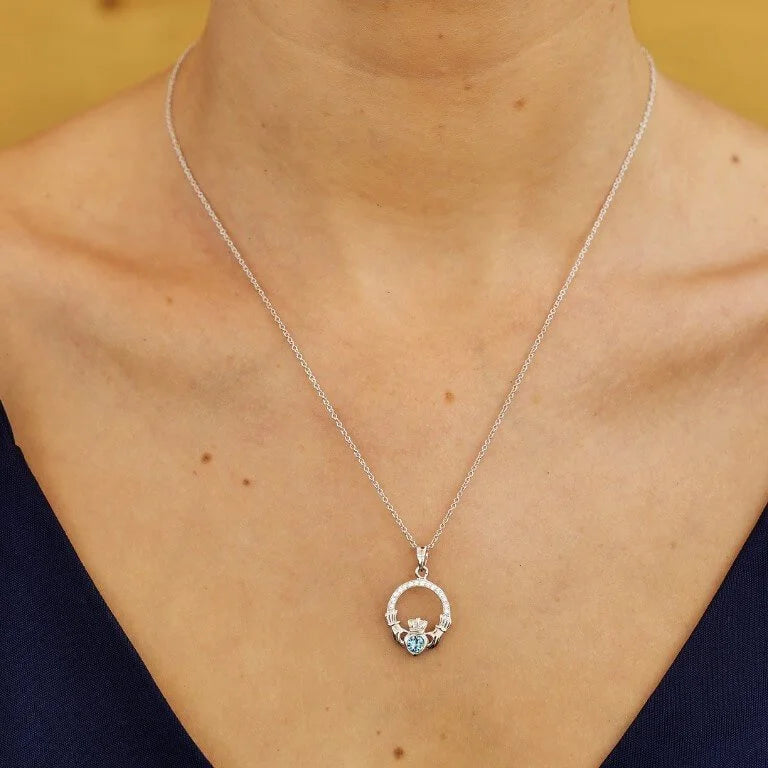 Shanore Birthstone Claddagh Pendant