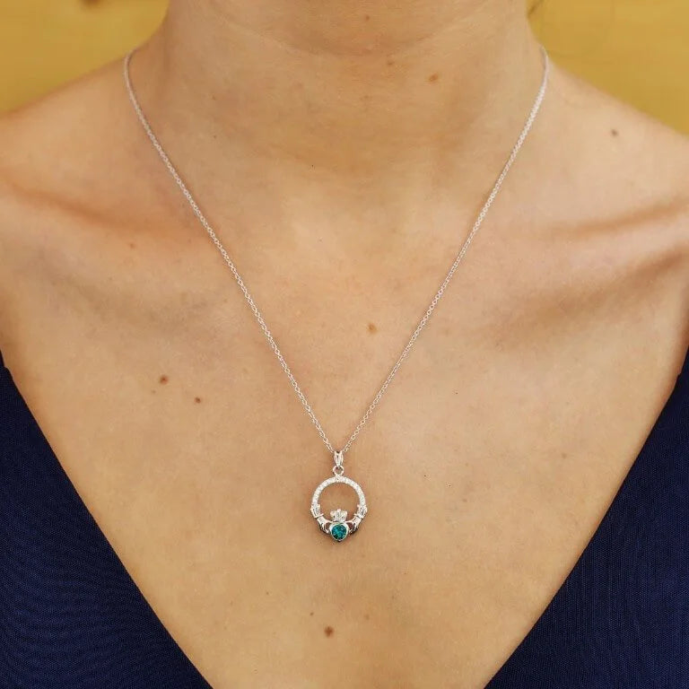 Shanore Birthstone Claddagh Pendant