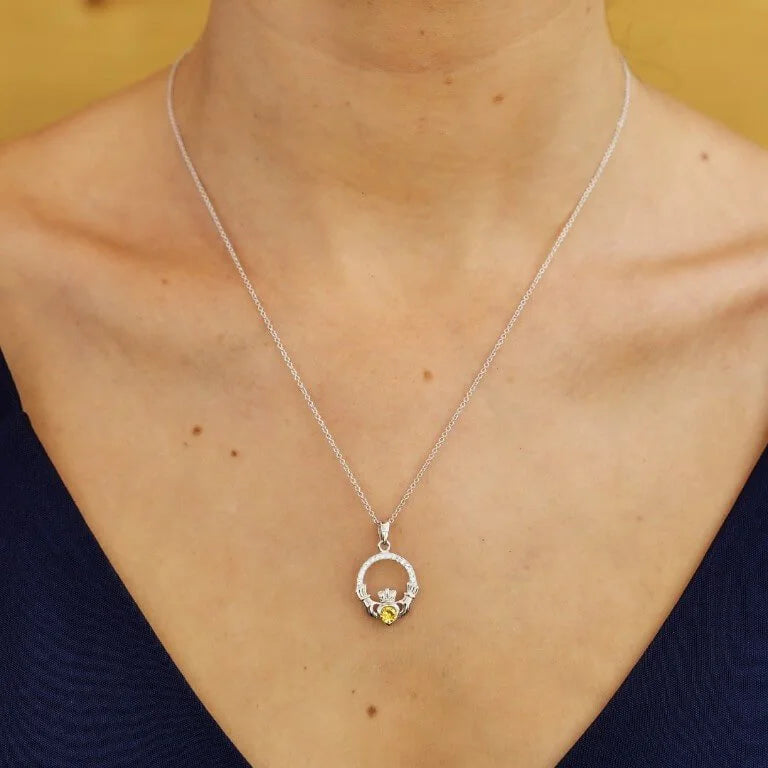 Shanore Birthstone Claddagh Pendant