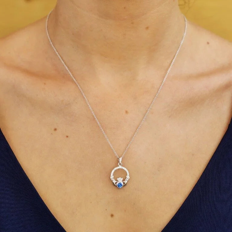 Shanore Birthstone Claddagh Pendant