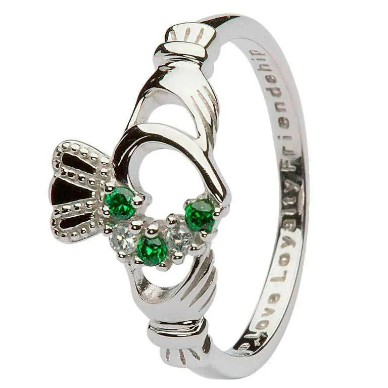Shanore White Gold Claddagh Heart Set Ring