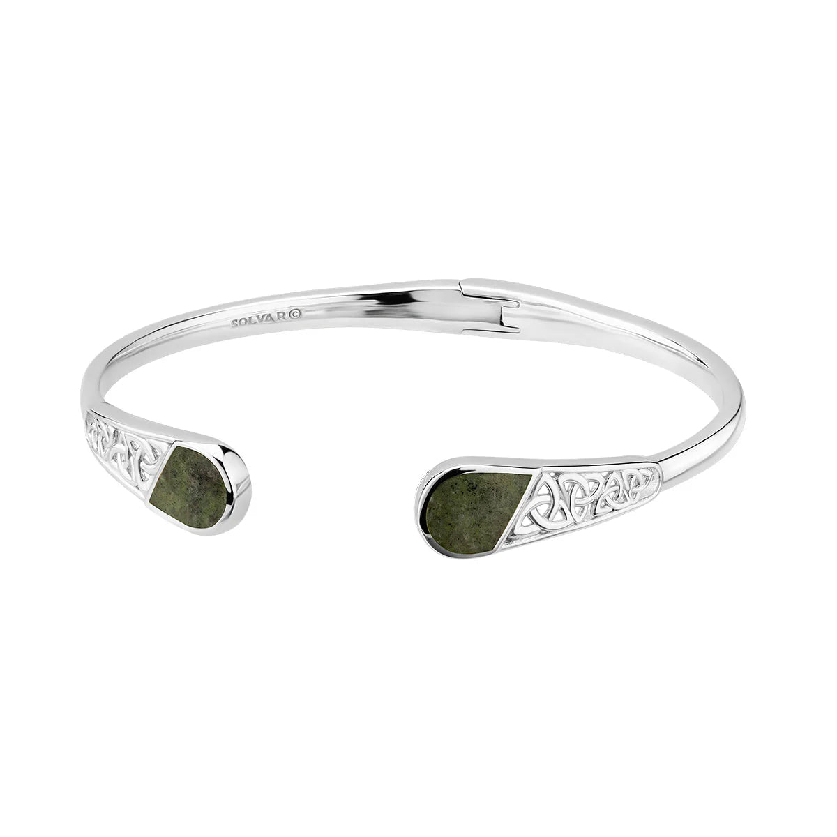 Silver Connemara Marble Trinity Knot Bangle