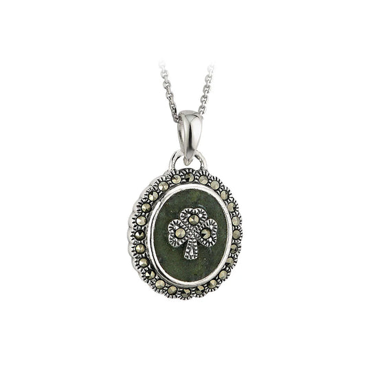 Connemara Marquesite Shamrock Oval