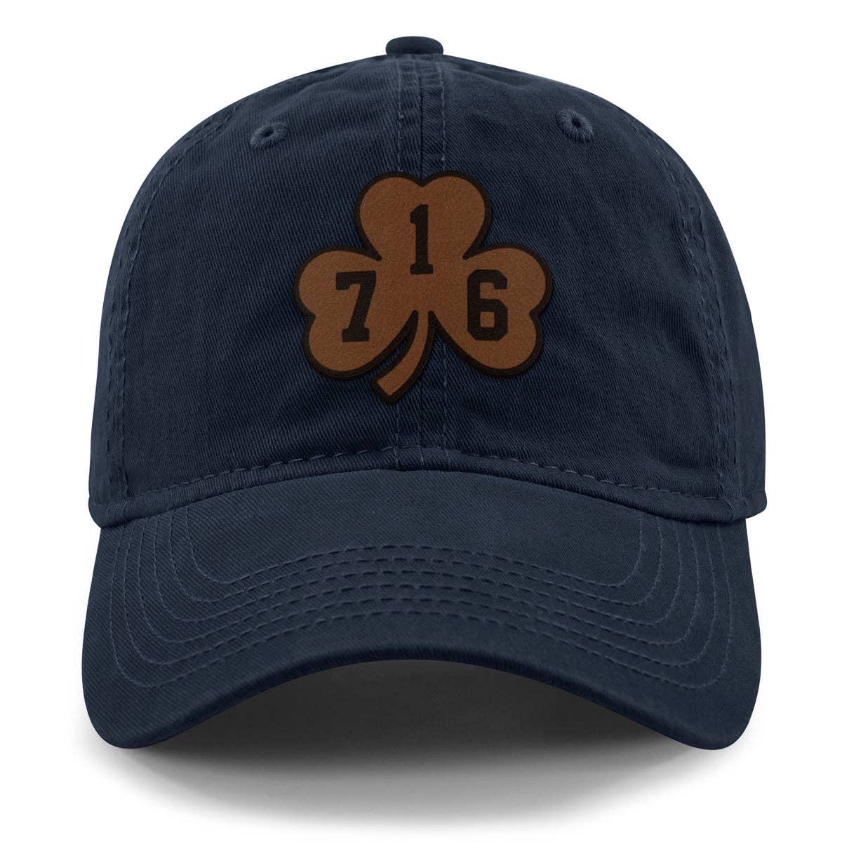 Buffalo 716 Shamrock Leather Patch Dad Hat