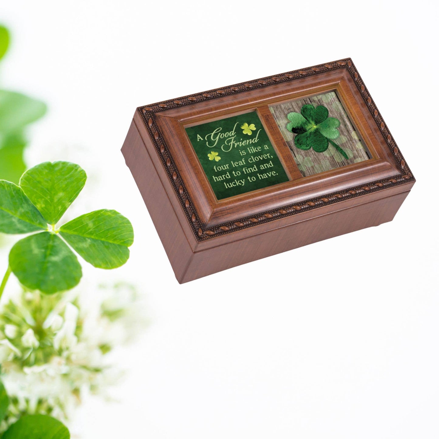 A Good Friend Four Leaf Clover Jewelry Box