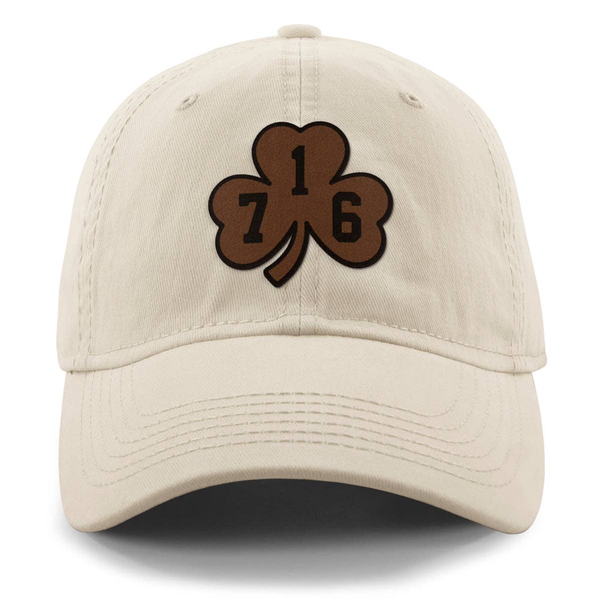 Buffalo 716 Shamrock Leather Patch Dad Hat