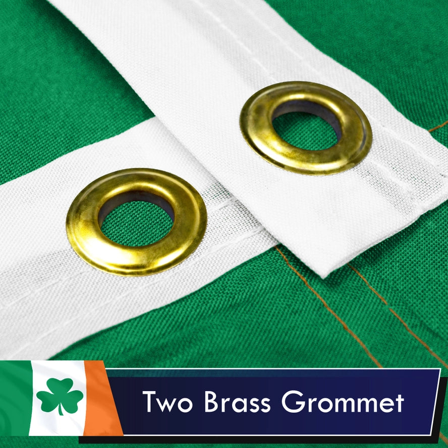 Ireland Tri Color Flag centered with a Shamrock