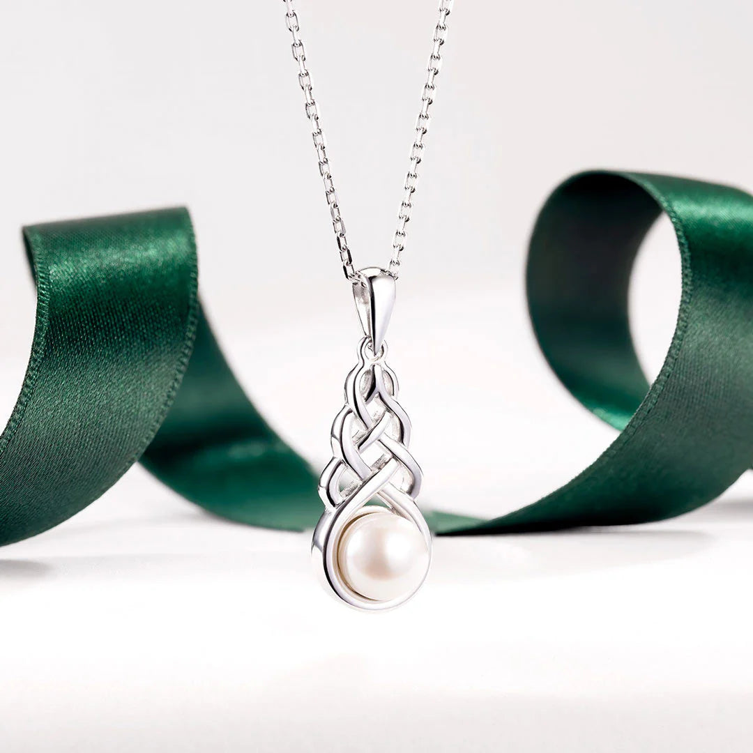 Solvar Sterling Silver Celtic Drop Pearl Pendant