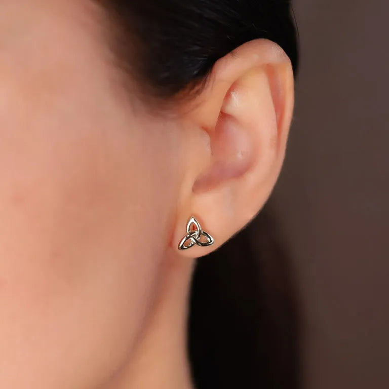 Shanore Silver Celtic Trinity Knot Stud Earrings