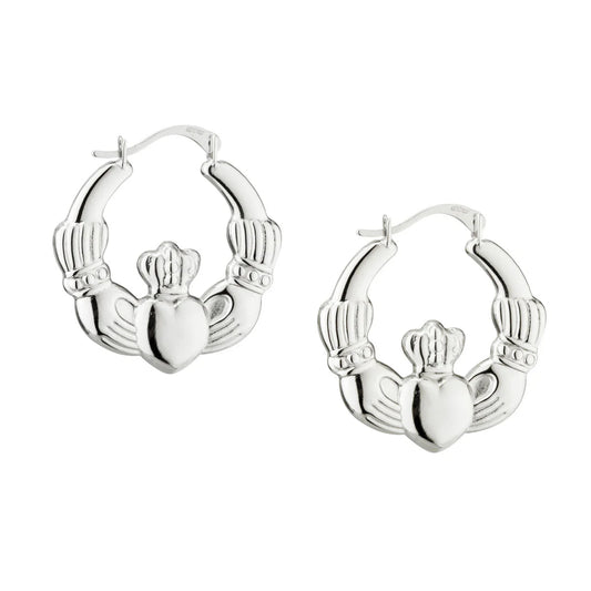 Chunky Claddagh Hoop Earrings