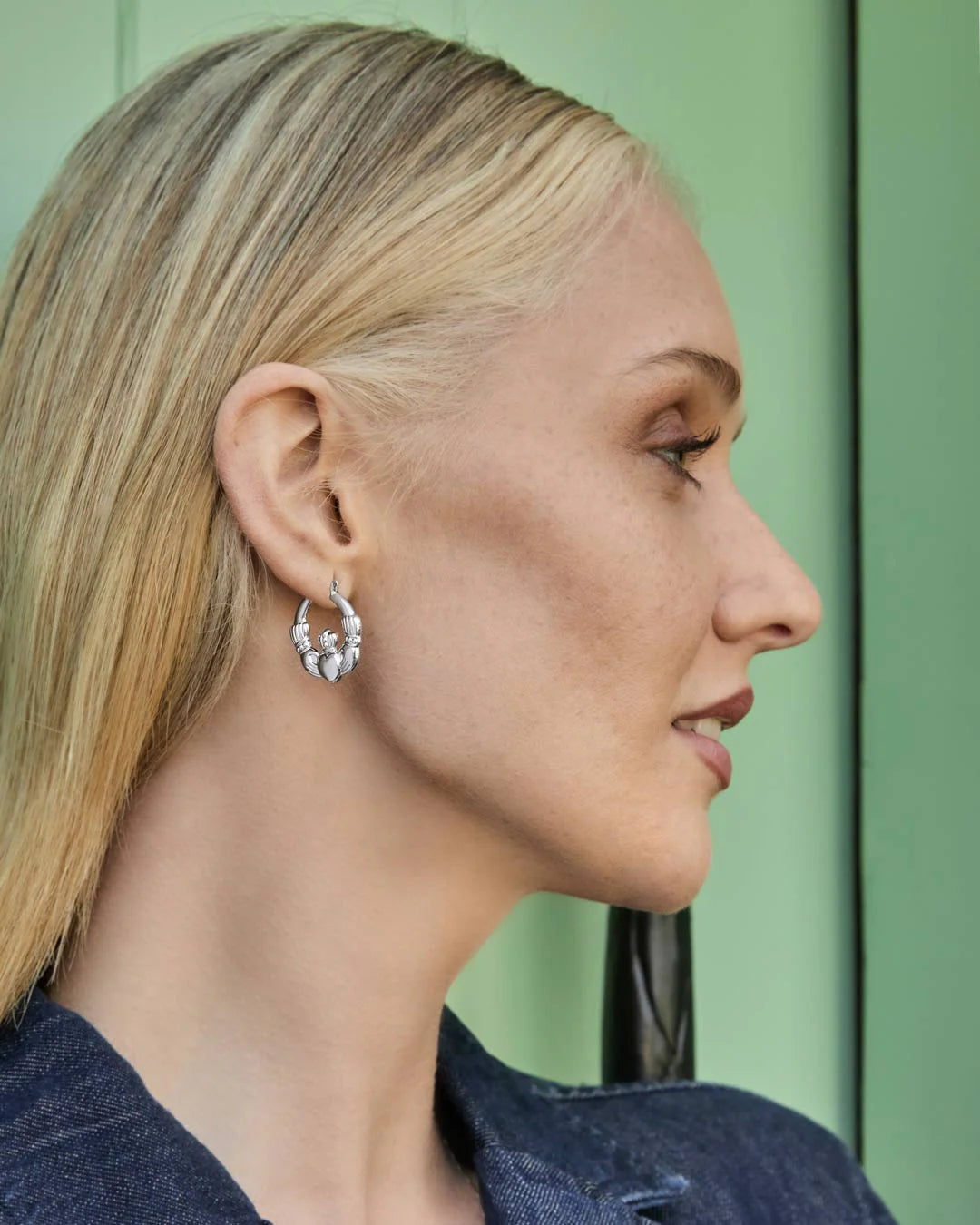 Chunky Claddagh Hoop Earrings
