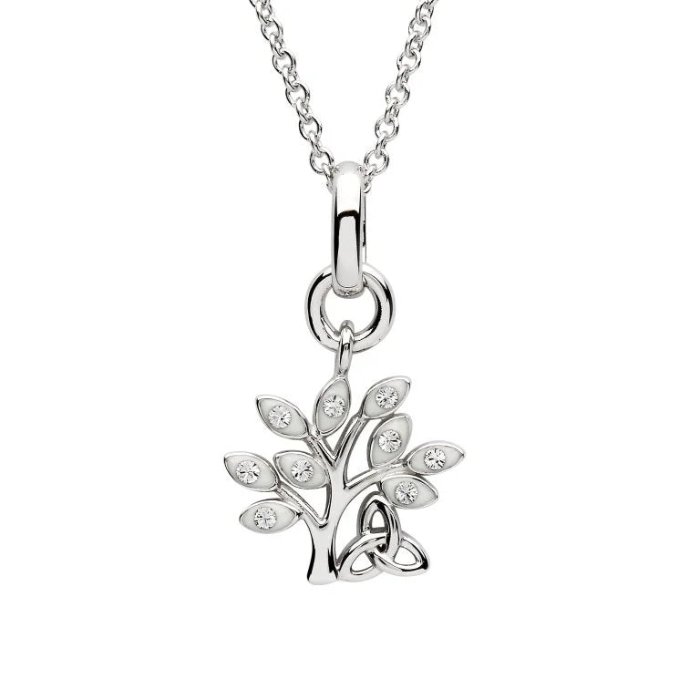 Shanore Silver Crystal Set Tree with Trinity