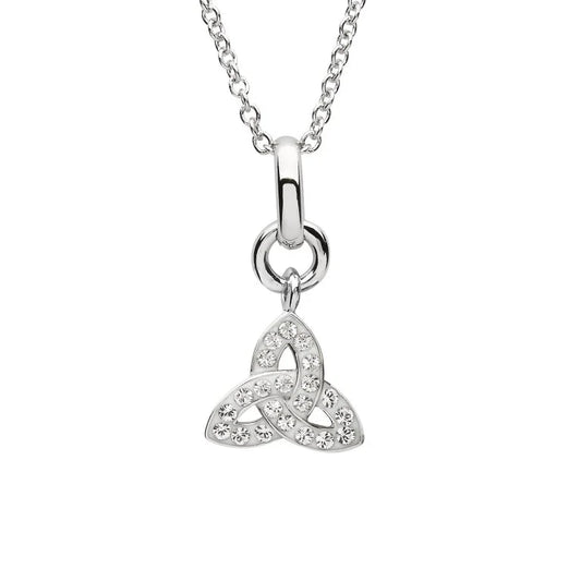 Shanore Silver Crystal Set Trinity Knot Pendant