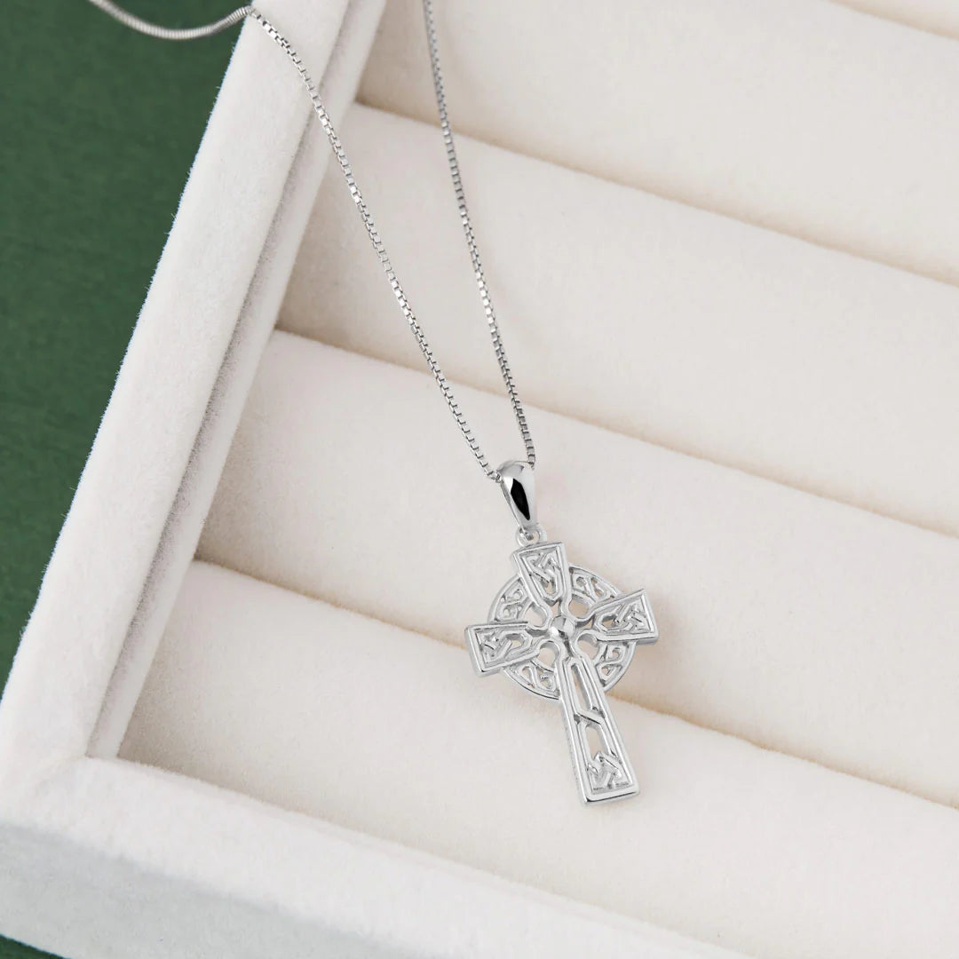 Solvar Silver Filigree Celtic Cross Pendant