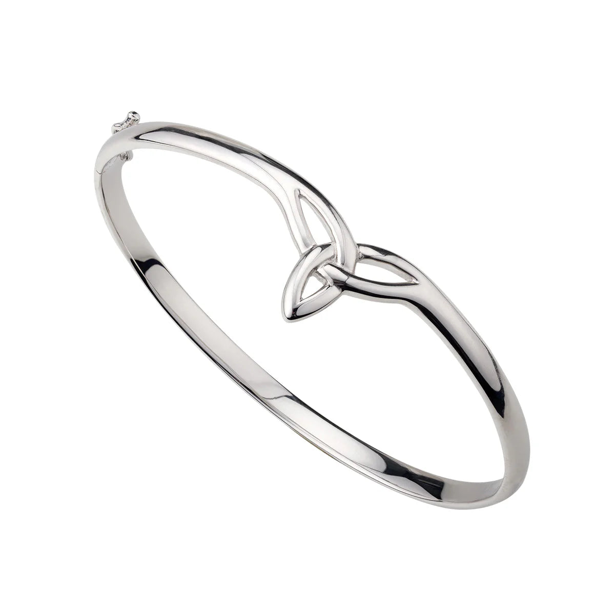 Solvar Silver Trinity Knot Front Bangle