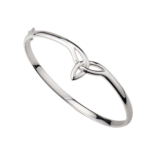 Solvar Silver Trinity Knot Front Bangle
